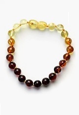 lovely itsy-bitsy round rainbow amber teething bracelet